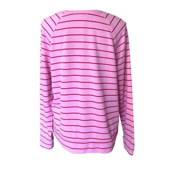 COMO Vintage Pink Red Stripe Love Graphic Sweatshirt Top Women's Size LG - Picture 3 of 9